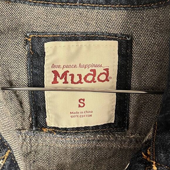 VTG MUDD | Blue Dark Wash Denim Y2K Jean Jacket | Junior's - Picture 8 of 10